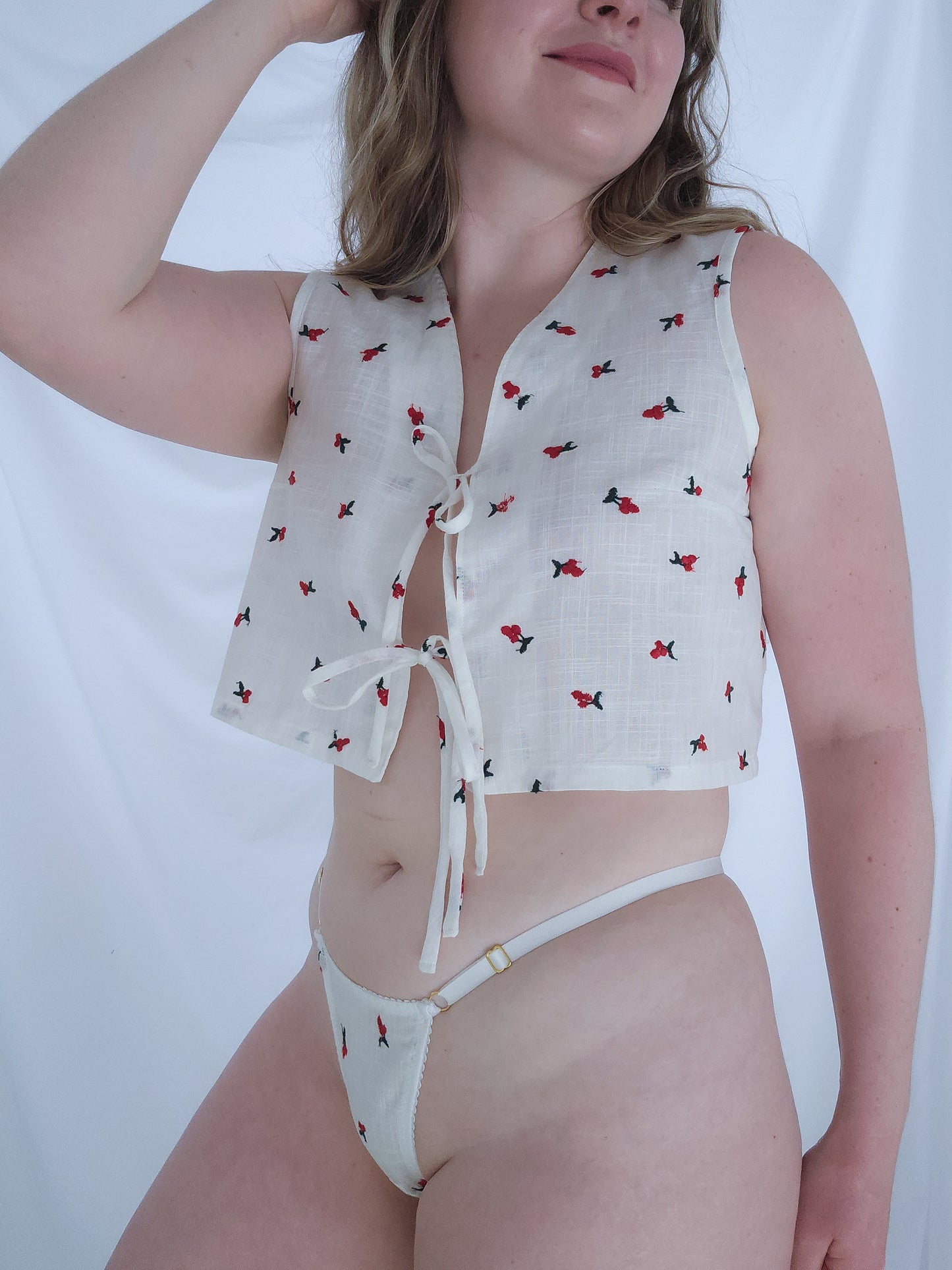 Cherry Embroidered Lounge Waistcoat