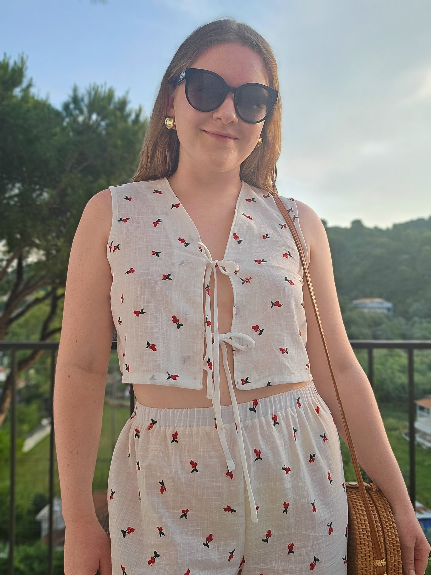 Cherry Embroidered Lounge Waistcoat