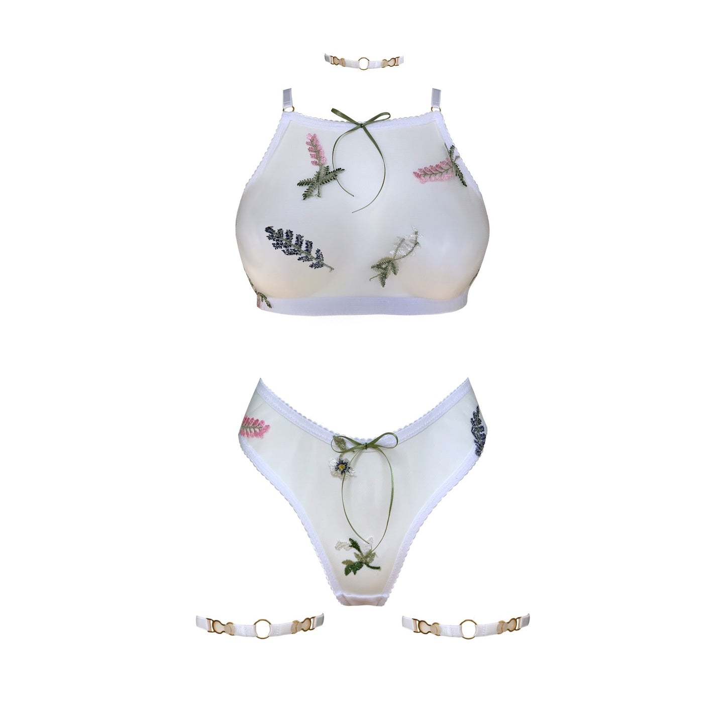 Heather Floral High Neck Bralette