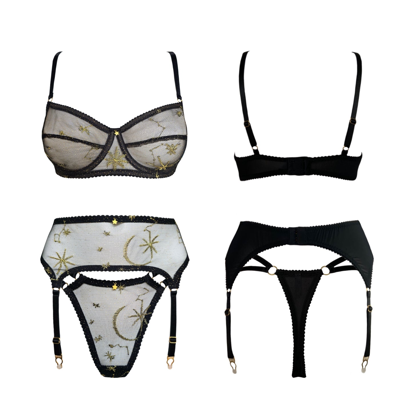 Luna Black Balcony Bra