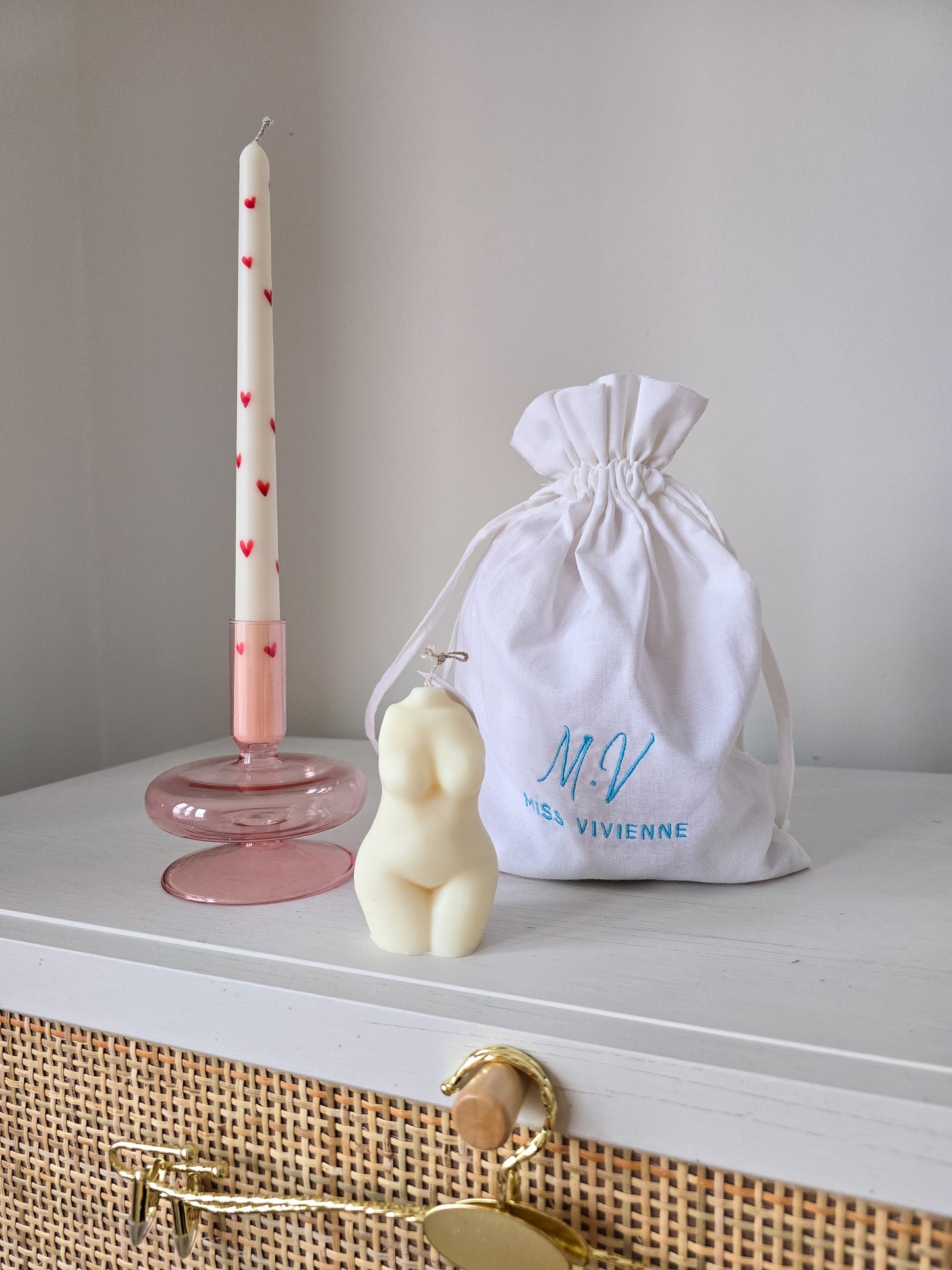 Retro Pink Candle Holder