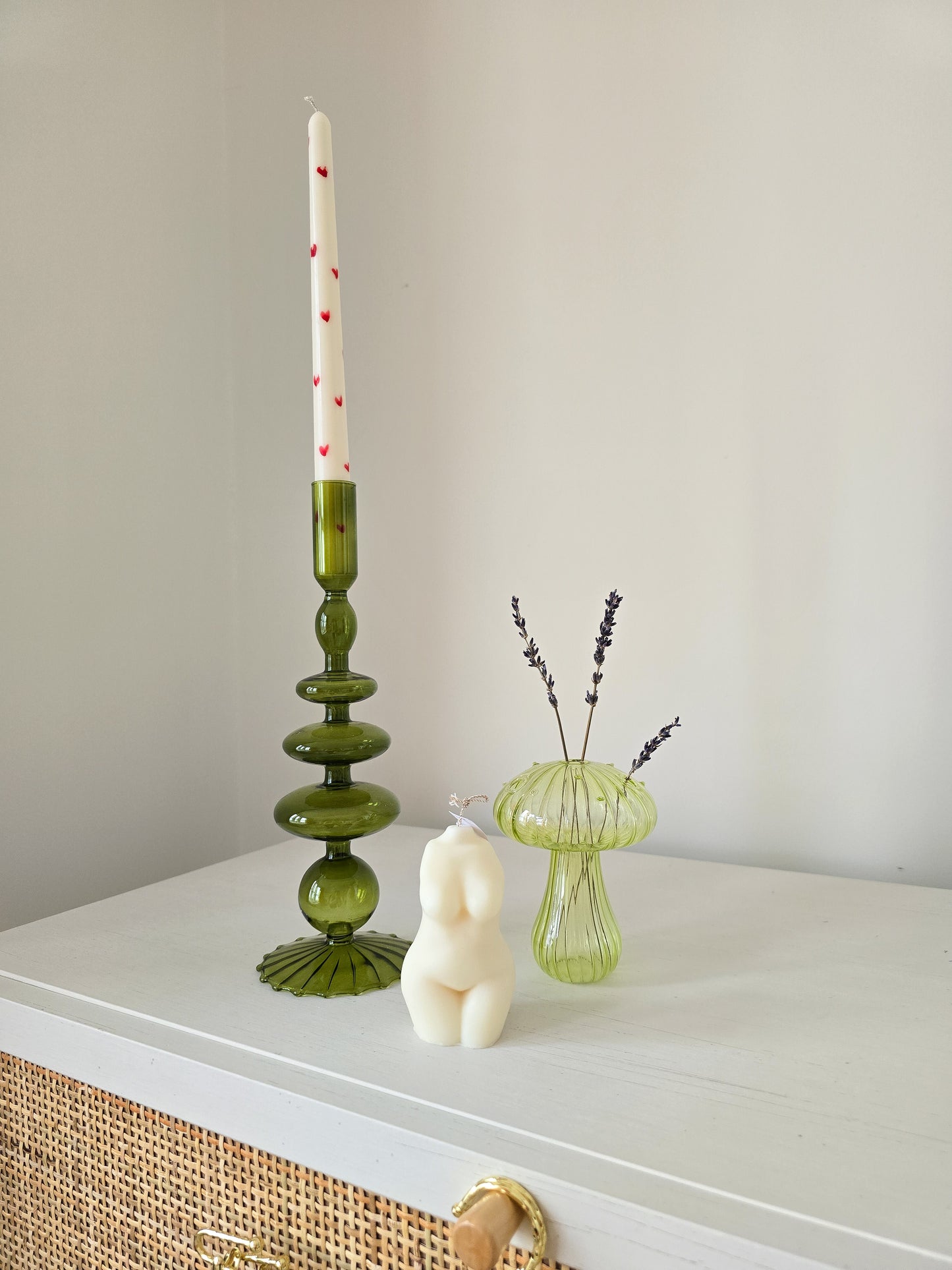 Retro Green Candle Holder