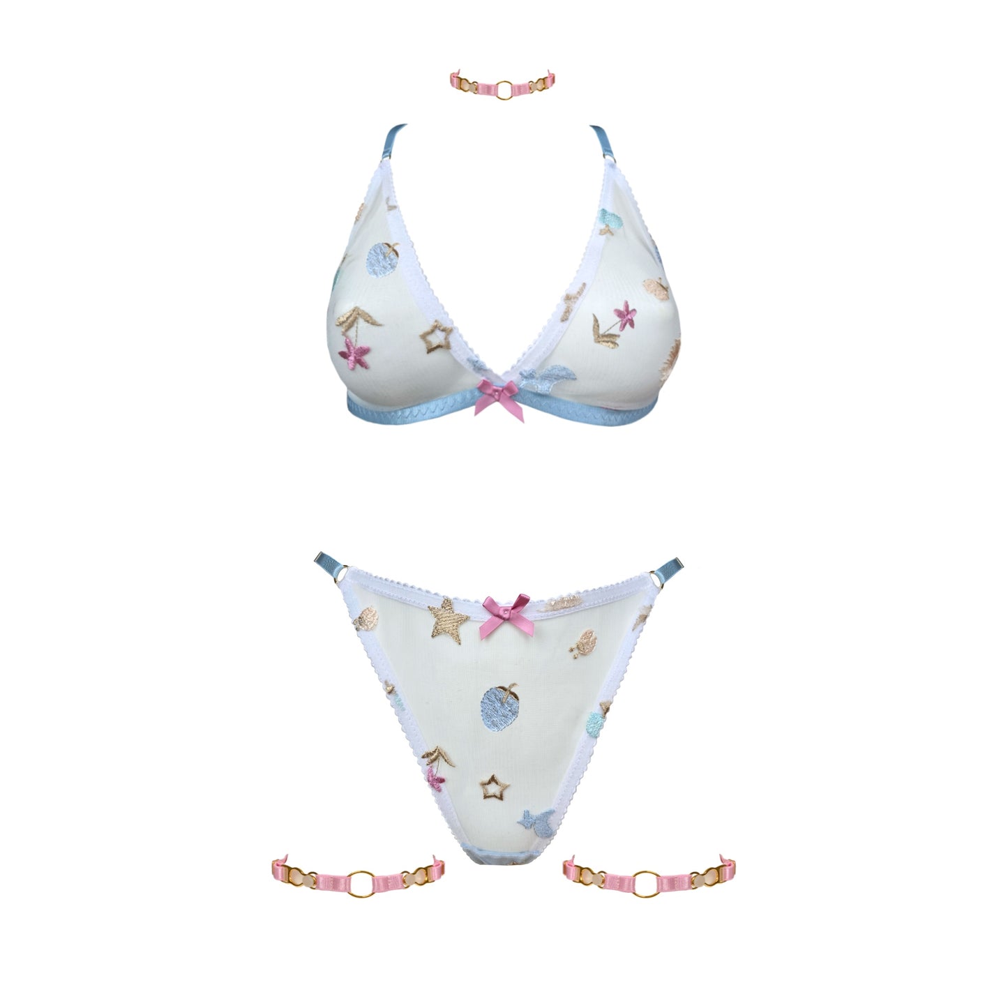 Marie Pink Strap Neck Choker