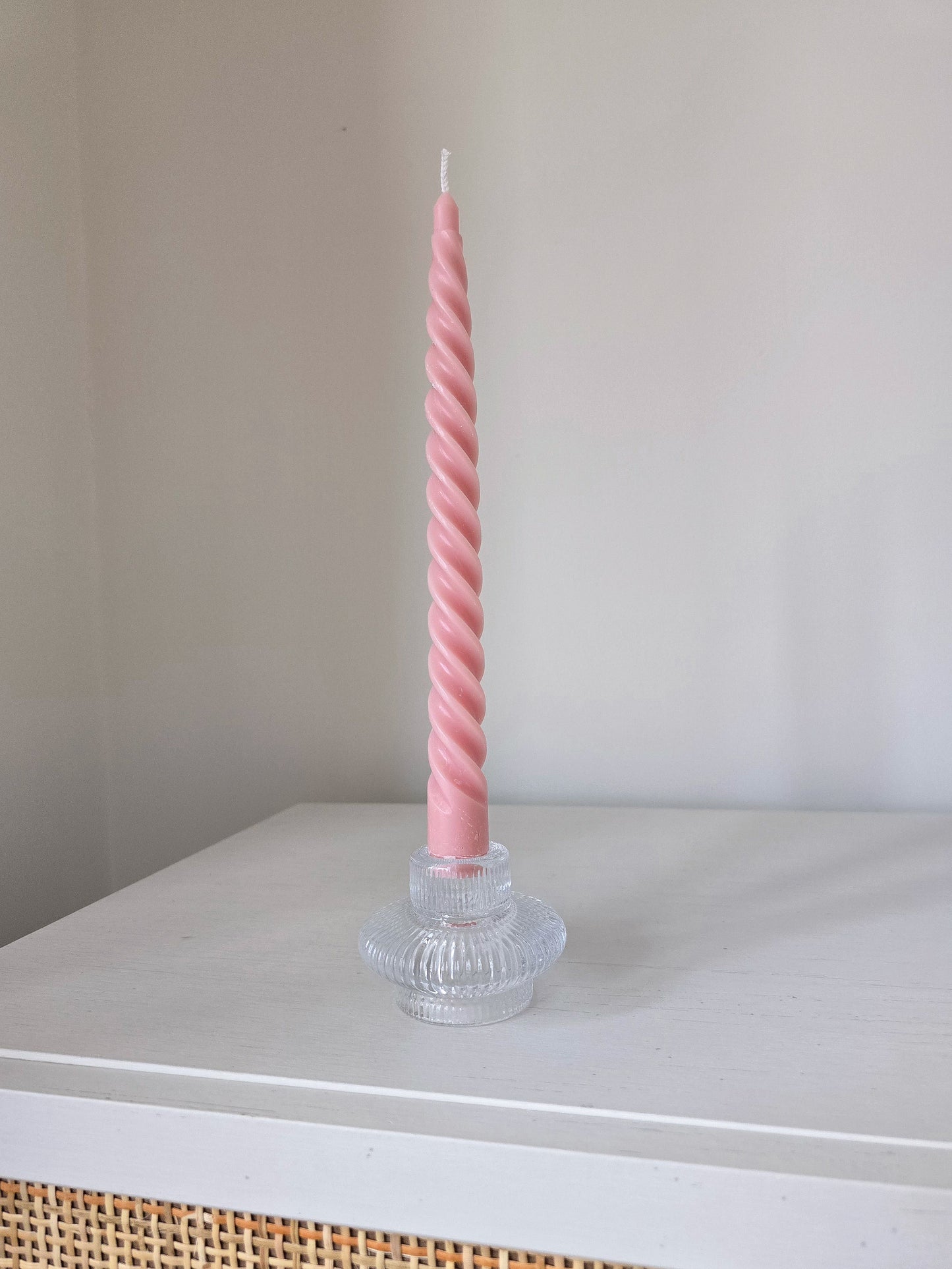 Clear Glass Candle Holder