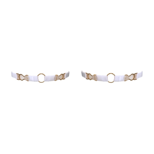Tess White Thigh Garters