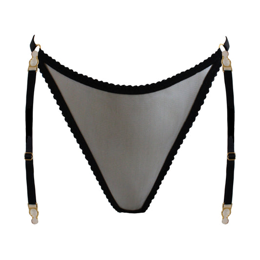 Jilly Black Strap Suspender Brief