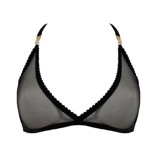 Jilly Black Sheer Triangle Bralette