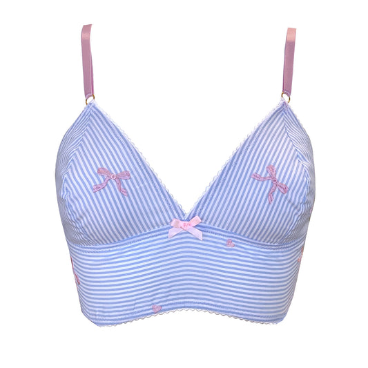 Anna Cotton Stripe Longline Bralette