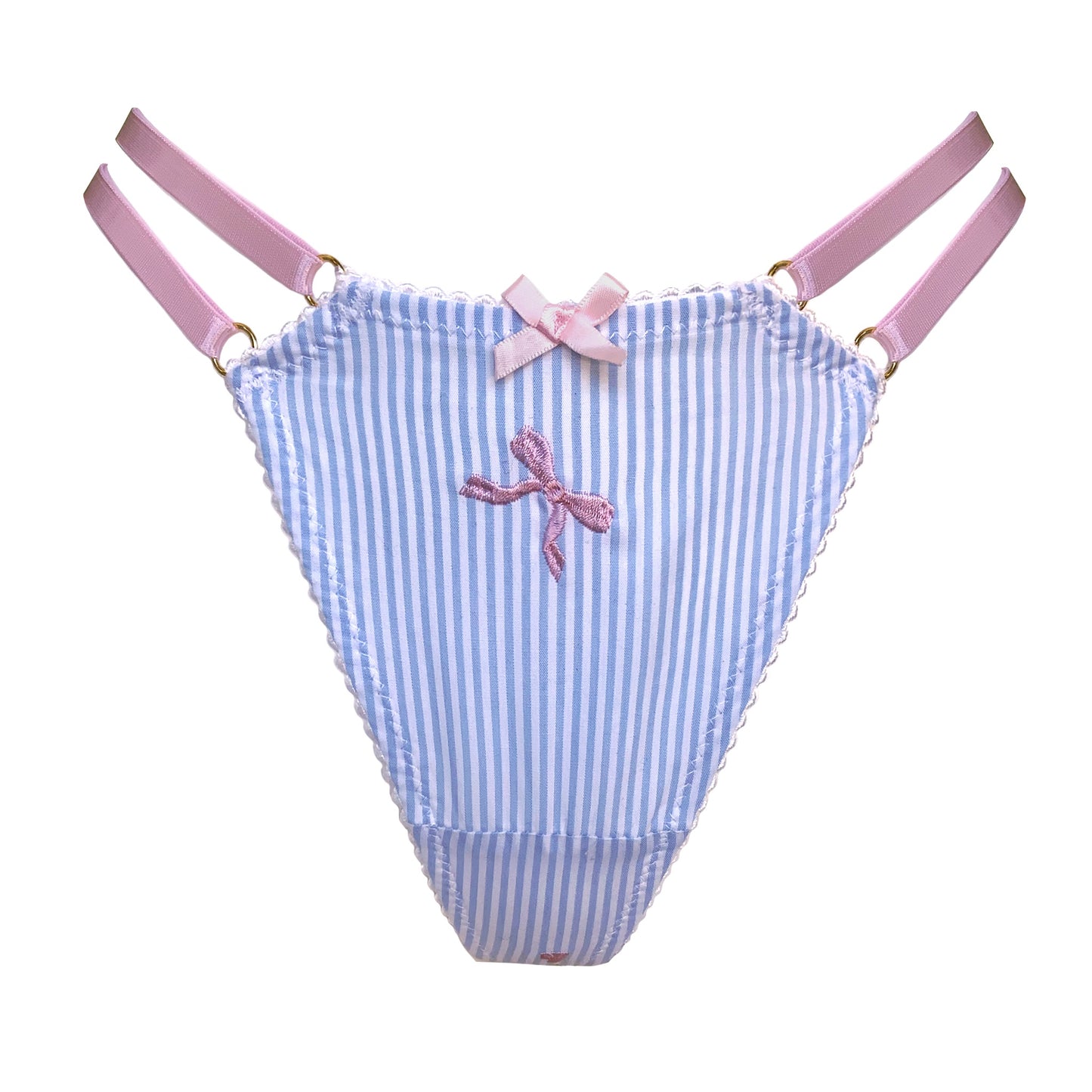 Anna Cotton Striped Strap Thong