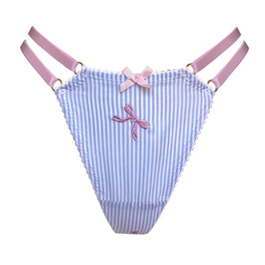 Anna Cotton Striped Strap Thong
