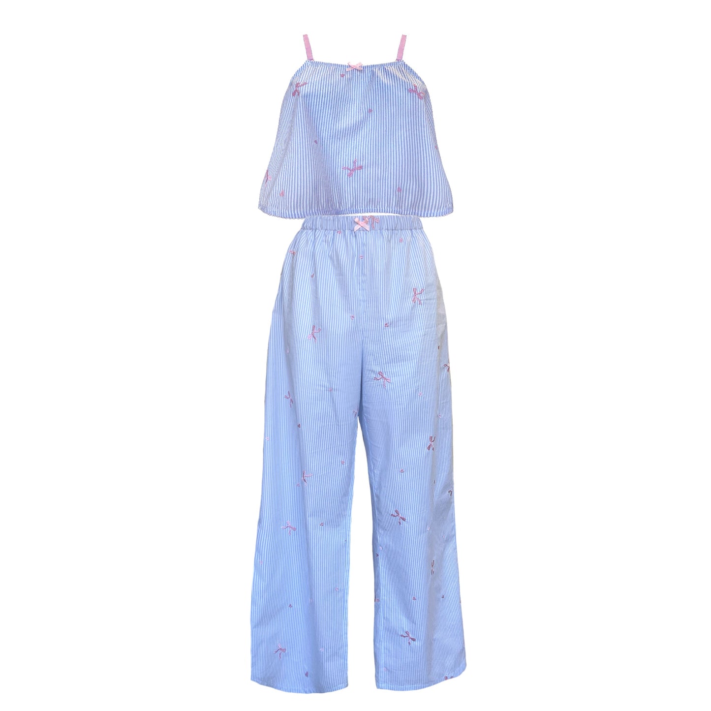 Anna Cotton Stripe Cami & Trouser PJ Set