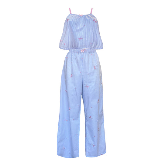 Anna Cotton Stripe Cami & Trouser PJ Set