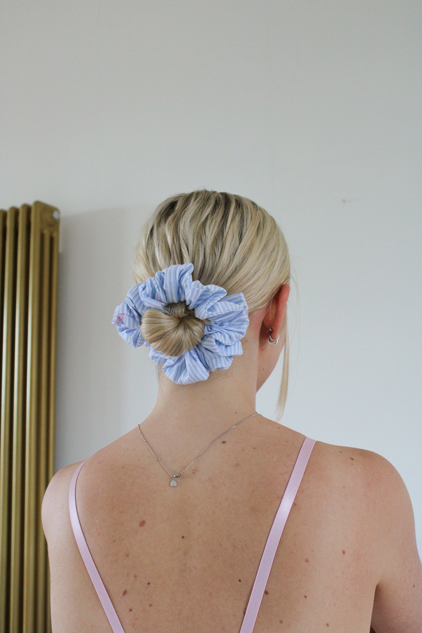 Anna Cotton Stripe Bow Scrunchie