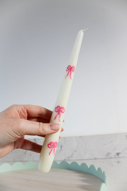Bow Tapered Candle