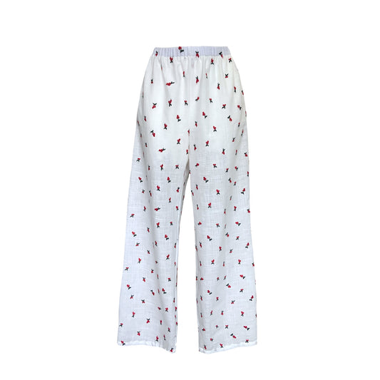 Cherry Embroidered Trousers