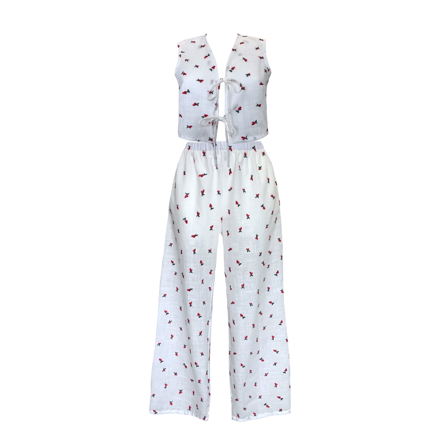 Cherry Embroidered Trousers