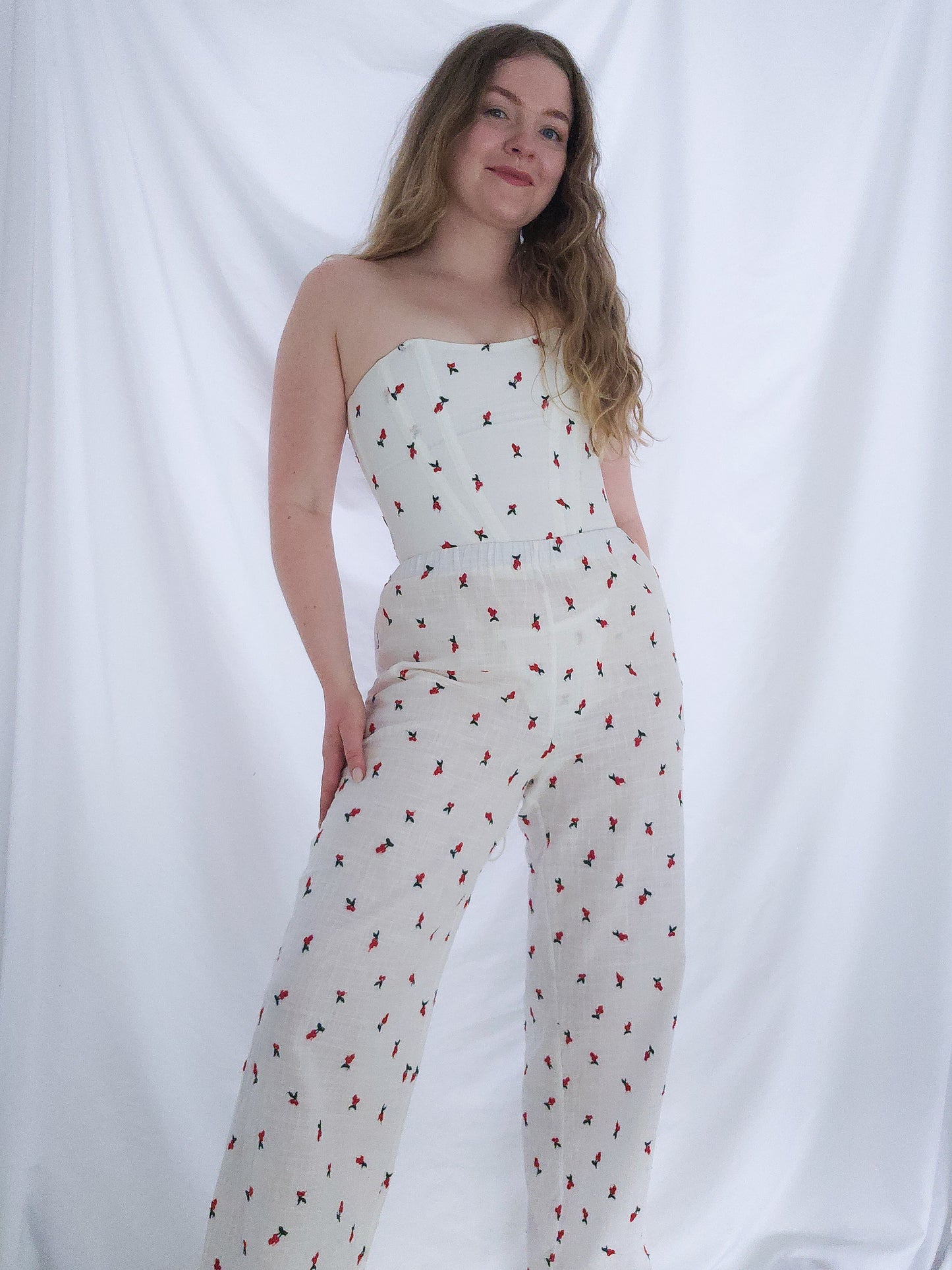 Cherry Embroidered Trousers