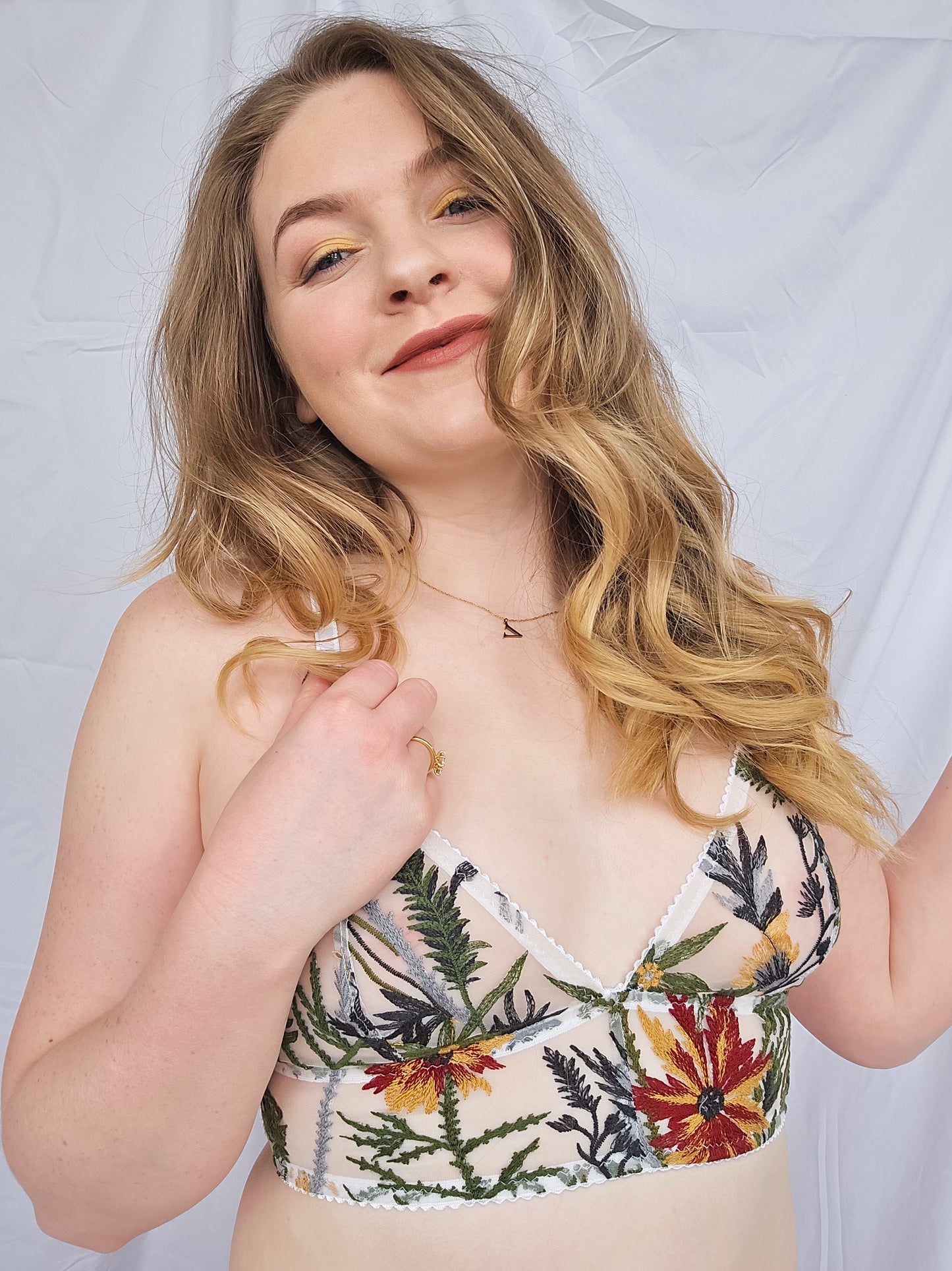 Orla Embroidered Longline Strap Bralette