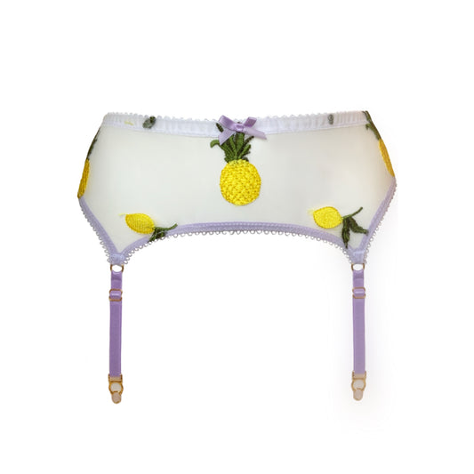 Piña Lilac Embroidered Suspender Belt