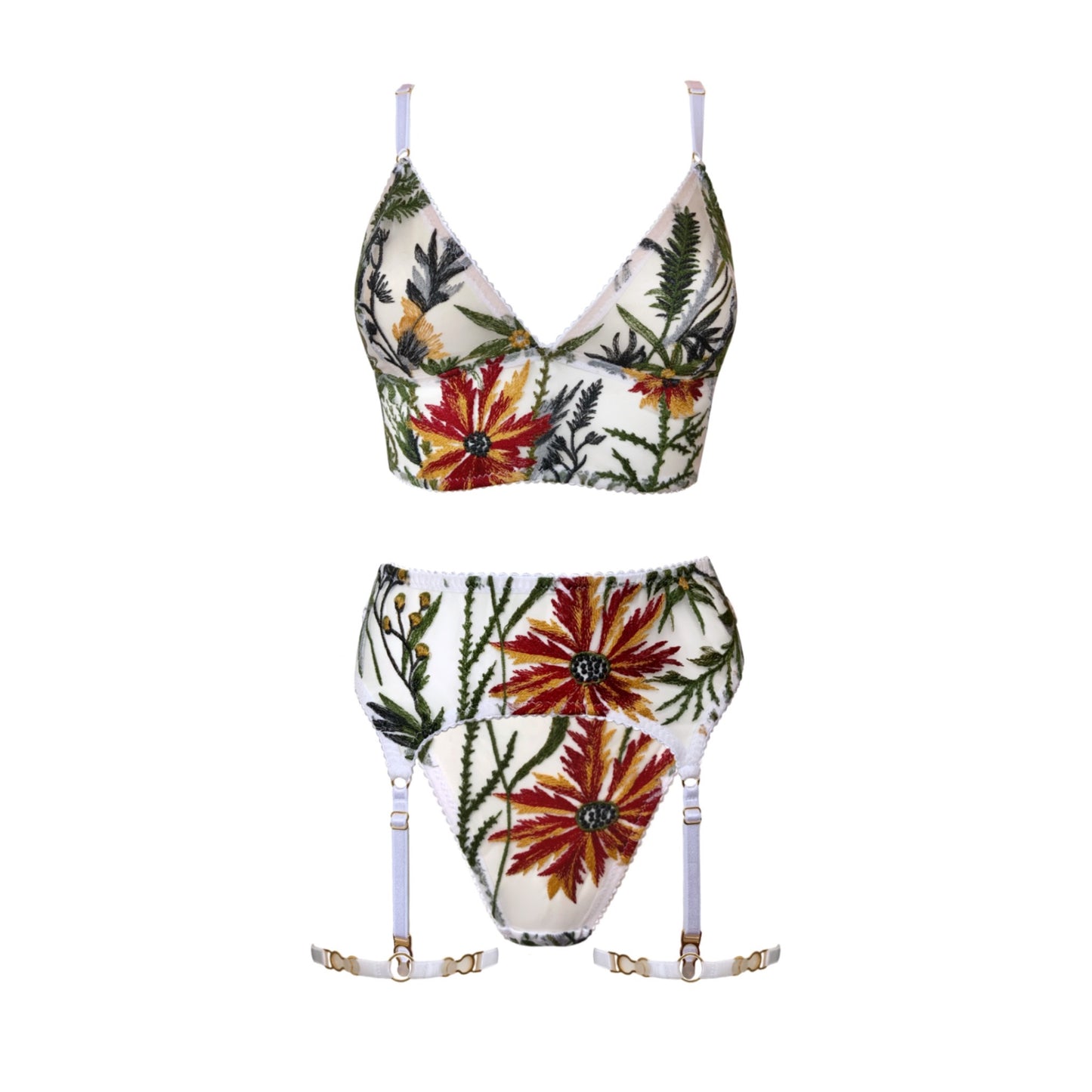 Orla Embroidered Longline Strap Bralette