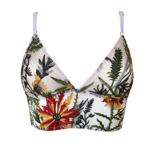 Orla Embroidered Longline Strap Bralette