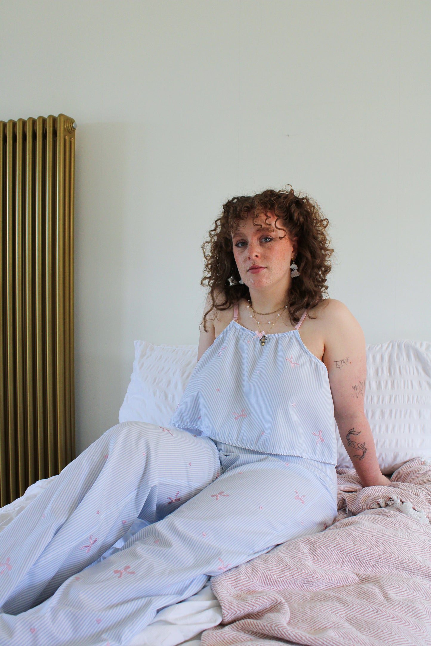 Anna Cotton Stripe Cami & Trouser PJ Set