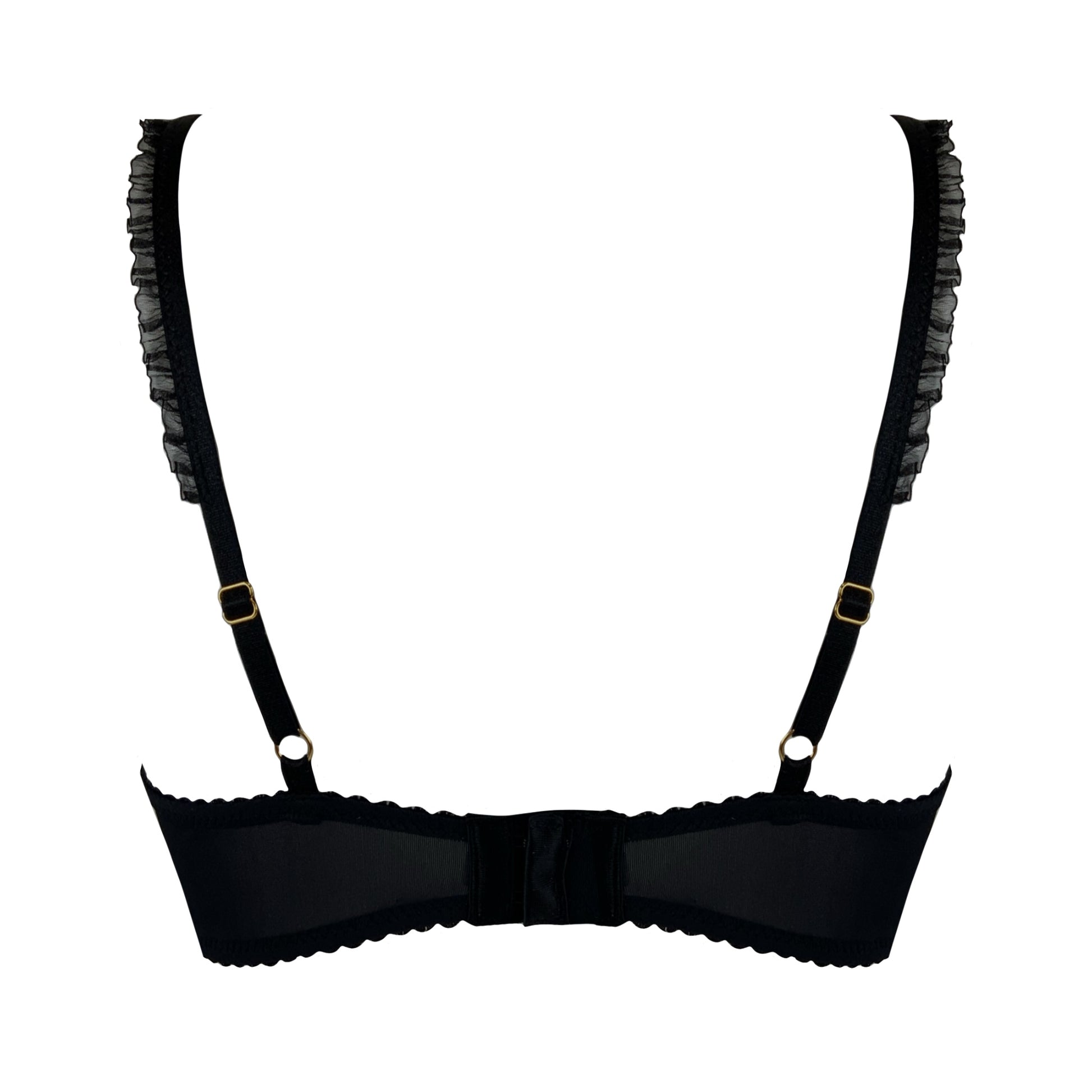 Red Pink Floral Balcony Balconette Bra Handmade in Scotland