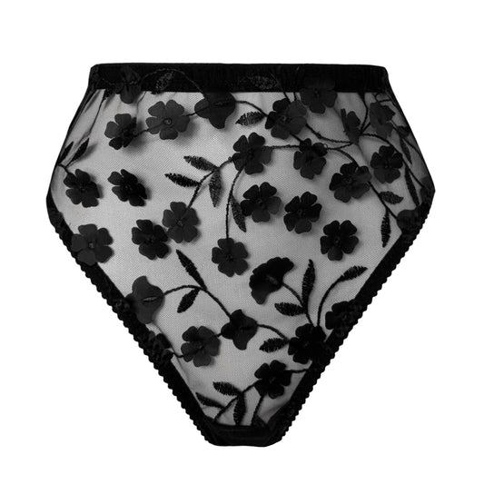 Alexis Black Floral High Waisted Brief